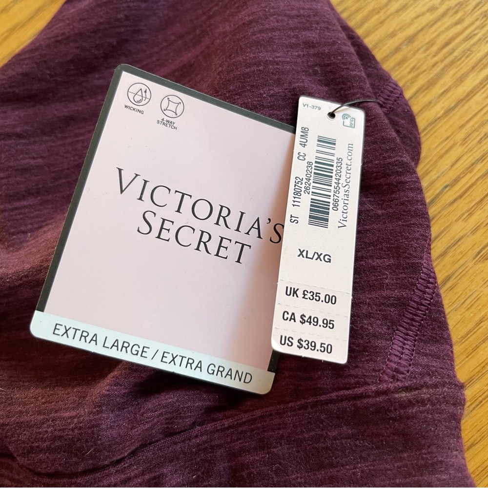 Brand new with tags, Victoria Secret Essential Strappy Sports Bra. Burgundy - Picture 2 of 7